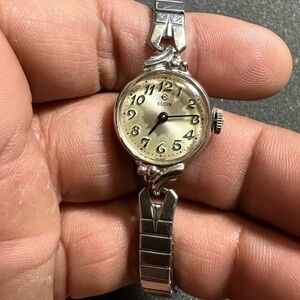 Vintage Elgin Ladies Cocktail Watch 10K R.G.P Bezel Mechanical Wind Up Working